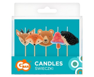 PIKER CANDLES FOREST ANIMALS PACK OF 5 PCS WB GODAN