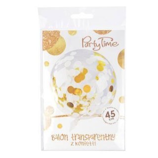 FOIL BALLOON 45 CM TRANSPARENT CONFETTI GOLDEN ARPEX BLF0041ZLO ARPEX