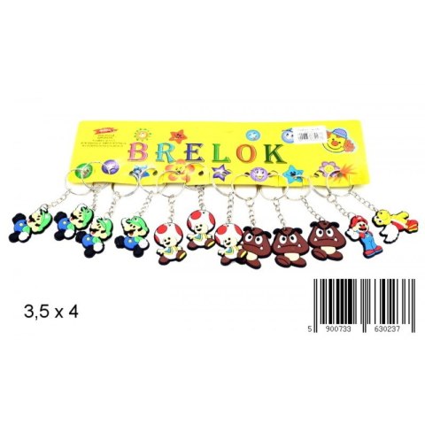 RUBBER KEYRING 4 CM MARIO PACK.12 PCS. MIDEX 0492N MID TOYS