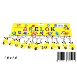 RUBBER KEYCHAIN 4 CM BEE OP.12 PCS. MIDEX 0124I MID TOYS
