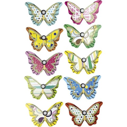 SELF-ADHESIVE PAPER DECORATIONS 3D BUTTERFLIES 10 PCS. TITANUM CRAFT-FUN SERIES HASTA