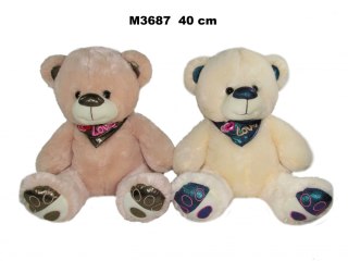 PLUSH TOY BOW 40CM SITTING WITH SCARF LOVE SA FOL SUN-DAY