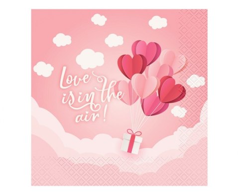 NAPKINS COLLECTION LOVE IS IN THE AIR PINK, 33X33 CM, 20 PCS. GODAN