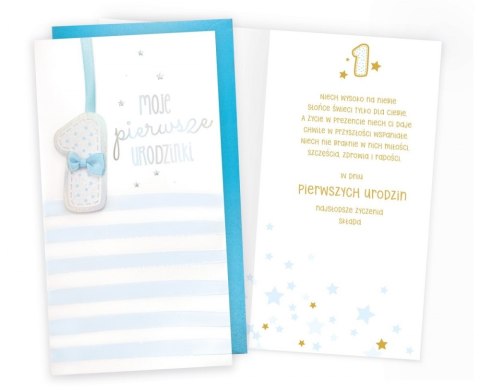TICKET PM-271 1st BIRTHDAY YEAR, NUMBERS, BLUE PASSION CARDS - CARDS