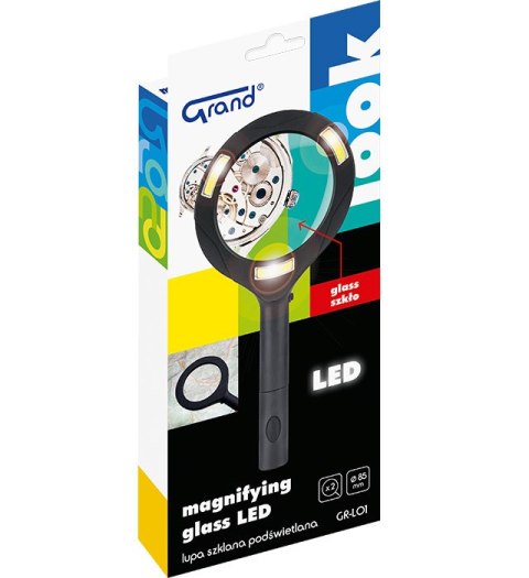 GLASS MAGNIFIER WITH ILLUMINATING GRAND LED MAGNIFYING GLASS GR-L01 KW TRADE