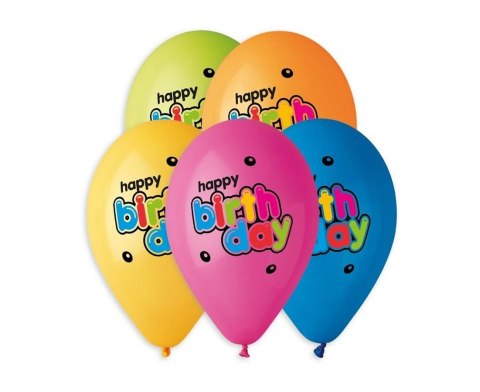 PREMIUM BALLOON 13" HAPPY BIRTHDAY GO PBH OP5PCS GODAN