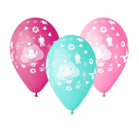 PREMIUM BALLOONS "PRINCESS", NAD. 1 COLOR, 12" / 5 PCS