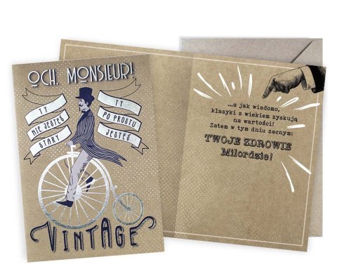 TICKET V-032 BIRTHDAY MONSIEUR, VINTAGE PASSION CARDS - CARDS