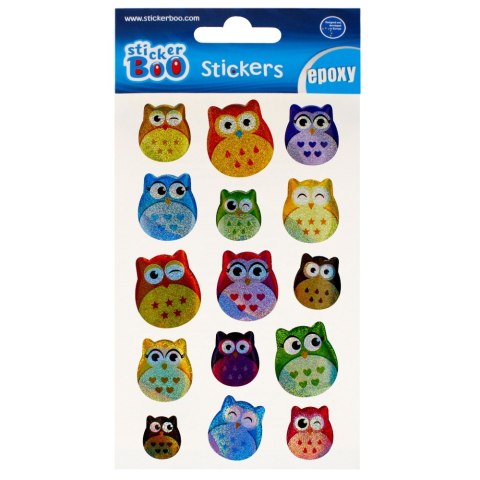 STICKERS 10X16 CM EPOXY OWLS STICKER BOO 493729