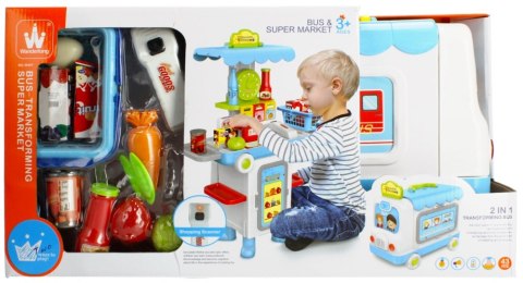 SUPERMARKET WITH ACCESSORIES IN SUITCASE 2IN1 BUS MEGA CREATIVE 481629