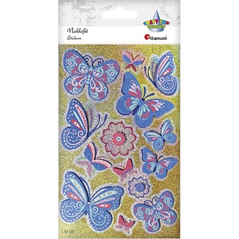 STICKER BUTTERFLIES HOLOGRAPHIC BACK TITANUM CRAFT-FUN SERIES HASTA