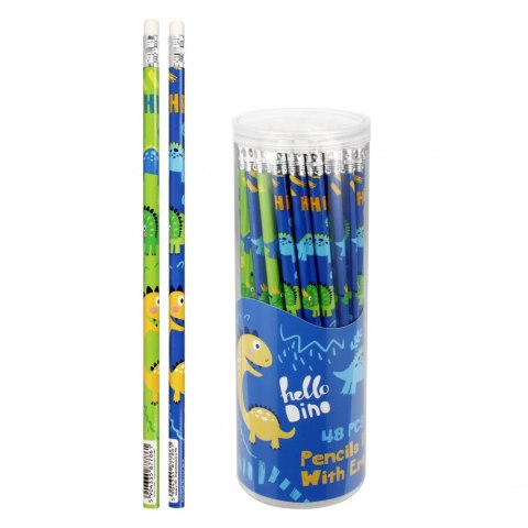 PENCIL WITH ERASER HB DINO 48 PCS. IN THE TUBE STARPAK 512013 STARPAK