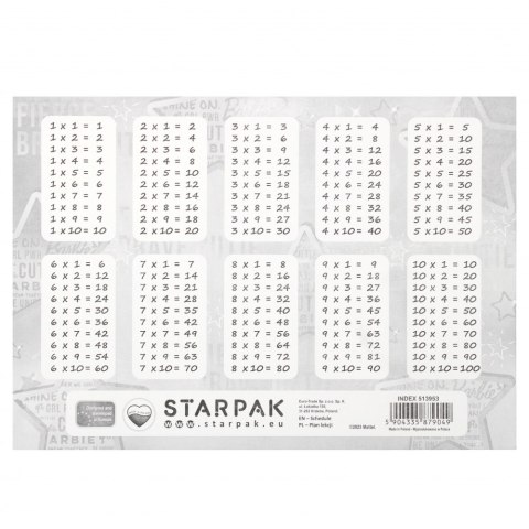 LESSON PLAN WITH MULTIPLISION TABLE BARBIE STARPAK 513953 STARPAK