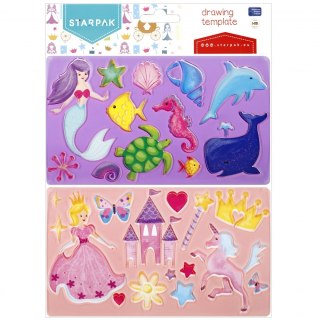 DRAWING TEMPLATE PLASTIC PRINCESS STARPAK 505502 STARPAK