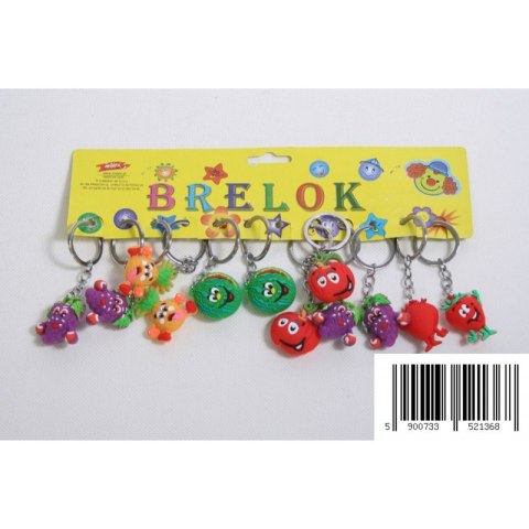 RUBBER FRUIT KEY RING 4CM PBH A 12 TOYS