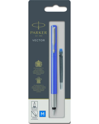 PARKER FOUNTAIN PEN VECTOR BLUE BLISTER S0881011