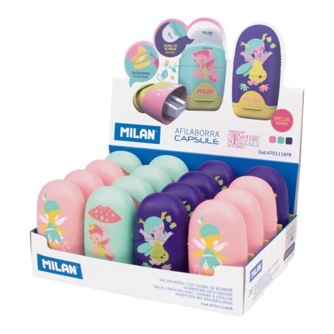 Sharpener - eraser MILAN CAPSULE FAIRY TALE, PUD. 16 PCS. MILAN