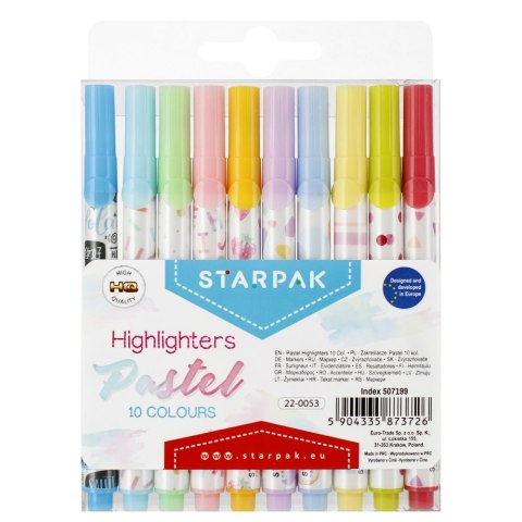 HIGHLIGHTER 10KOL PASTEL STK CASE 12/144 STARPAK