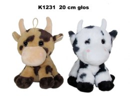 SOFT TOY COW WITH VOICE 20CM SITTING SA SUN-DAY