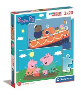 Peppa Pig - Puzzle 2x20 pieces - Super Color Clementoni