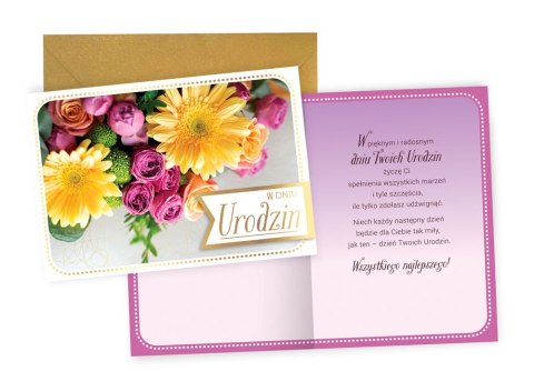 CARNET PR-475 ON BIRTHDAY FLOWERS PASSION CARDS - CARDS