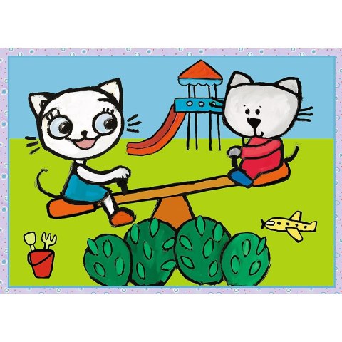 PUZZLE 4IN1 34372 KITTY'S DAY CAT POUD TREFL 34372 TR