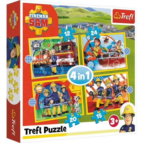 PUZZLE 4IN1 34373 HELPFUL FIREMAN SAM PUD TREFL 34373 TR