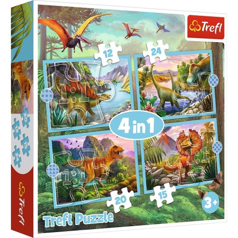 PUZZLE 4IN1 TREFL UNIQUE DINOSAURS PUD TREFL 34609 TR