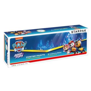 POSTER PAINTS 12 COLORS 20ML PAW PATROL AQUA STARPAK 514745 STARPAK