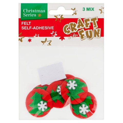 DECORATIVE SELF-ADHESIVE FELT CHRISTMAS MIX CRAFT WITH FUN 439590