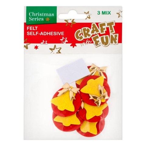 DECORATIVE SELF-ADHESIVE FELT CHRISTMAS MIX CRAFT WITH FUN 439590