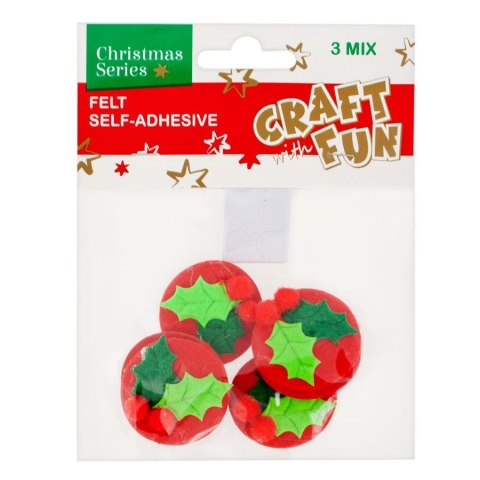 DECORATIVE SELF-ADHESIVE FELT CHRISTMAS MIX CRAFT WITH FUN 439590