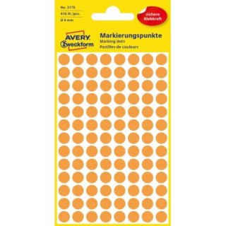 SELF-ADHESIVE LABEL 8 ORANGE WHEELS B/C OP416PCS ZWECKFORM 3178KOL