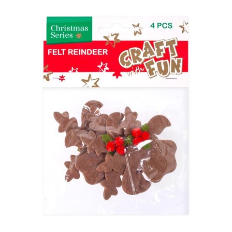 DECORATION BN FELT REINDEER 4PCS CF PBH 40/400 W