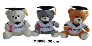 PLUSH TOY BOW 30CM SITTING IN CLOTHING GRADUATE SA SUN-DAY