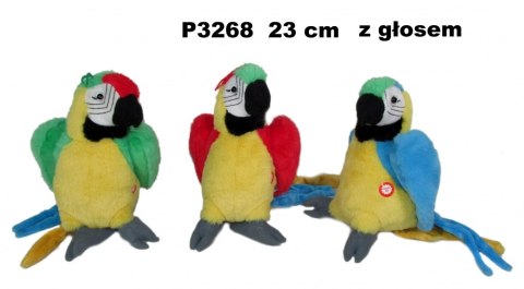 PLUSH TOY PARROT WITH VOICE 25CM SA SUN-DAY