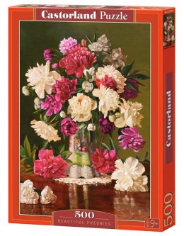 Puzzle 500 pieces Beautiful peonies, vase, flowers