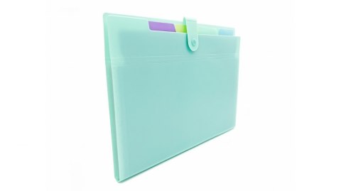 FOLDING FOLDER A4 PP 5 COMPARTMENTS PASTEL GREEN BIURFOL THP-A4-04 BIURFOL