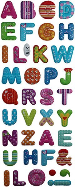 EMBOSSED STICKERS ALPHABET TITANUM CRAFT-FUN X19