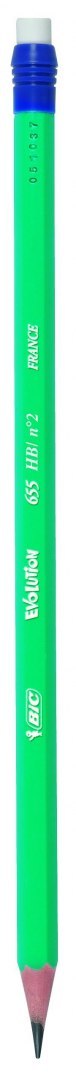 BIC ECOLUTIONS EVOLUTION HB 655 PENCIL WITH ERASER BOX OF 12