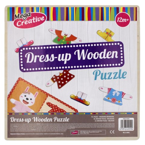 WOODEN PUZZLE 10 PIECES CLOTHES MEGA CREATIVE 459790