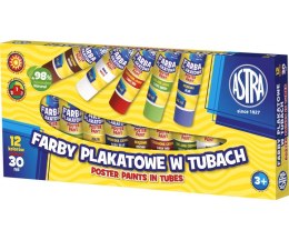 POSTER PAINTS12 COLORS TUBE 30 ML ASTRA 83110901