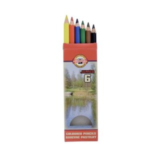 JUMBO OMEGA PENCILS 6 COLORS KOH-I-NOOR 3371