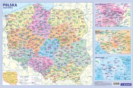 Educational pad. Administrative map of Poland with postcodes