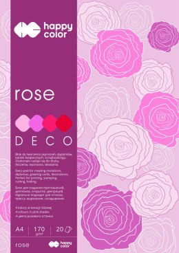 Happy Color Deco Rose Pad A4 4 colors 20 sheets, 170g, pink and red