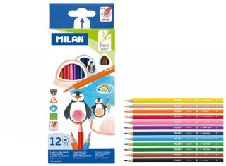 MILAN 231 TRIANGULAR PENCILS, 12 COLORS IN A BOX