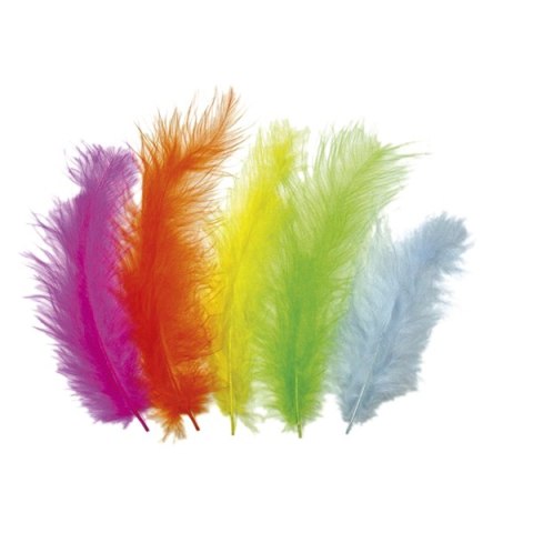 DECORATIVE FEATHERS MIX BRIGHT COLORS 25 PCS. TITANUM CRAFT-FUN SERIES