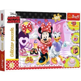 PUZZLE 100 PIECES GLITTER MINNIE AND THE FLASH OF TREFL 14820 TR