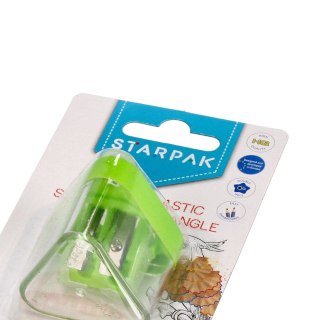 Sharpener 2 BLADES TRIANGULAR GREEN STARPAK 470995