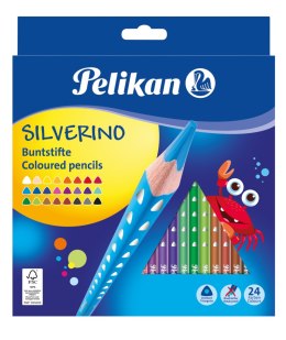 Triangular colored pencils Pelikan silverino 24 colors
